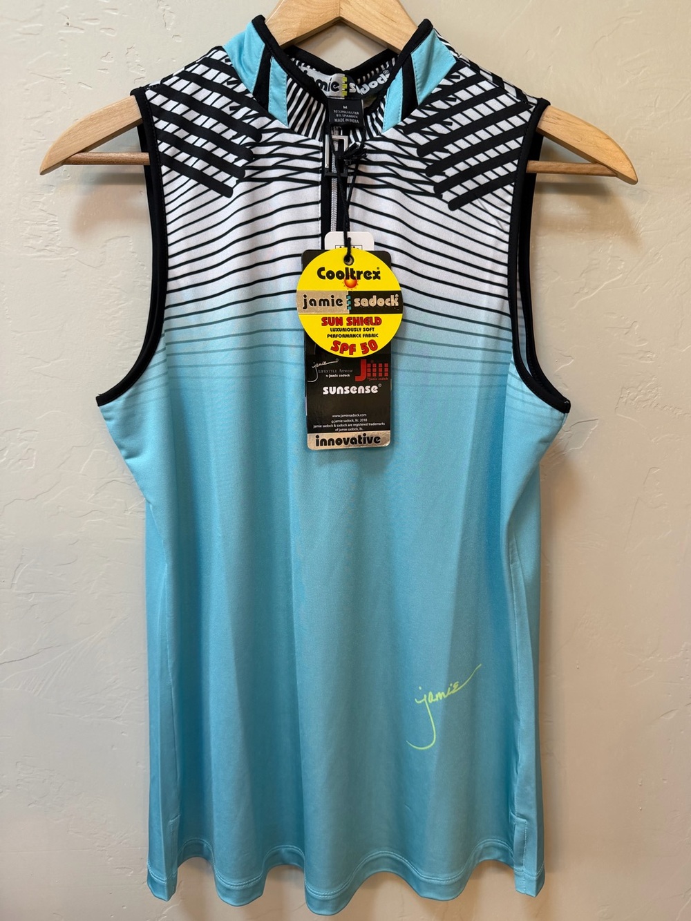 NWT Jamie Sadock Golf Pickleball Tennis Top Womens Size M Black White Blue